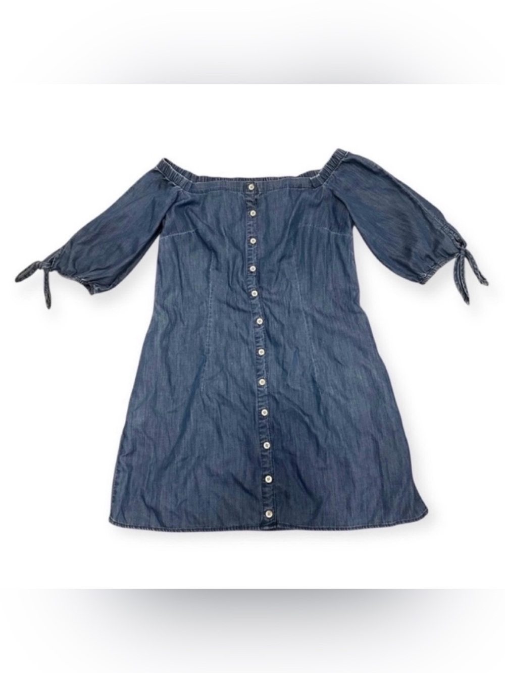💙 Blue Denim Off the Shoulder Dress - Size Medium
